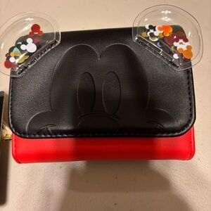 Disney Mickey Mouse Black and Red Wallet. Confetti  new